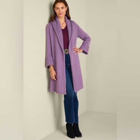 Soft Surroundings WOOL MOHAIR Blend Telluride Topper Duster Knit Cardigan LARGE‎ - Picture 4 of 16